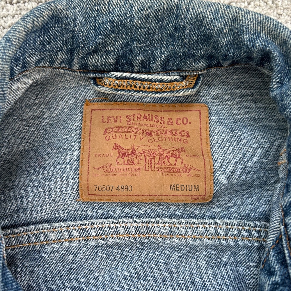 Vintage Levis Jacket Mens Medium 70507 4890 Denim Type 3 Made In USA 80s 90s - Picture 2 of 5